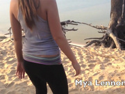 Mya Lennon's Sloppy Beach BJ Deepthroat Cum Explosion 💦🌊